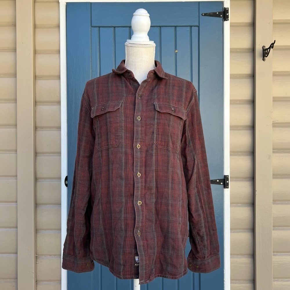 Kuhl Shattered Long Sleeve Plaid Double Cloth Button Up Shirt -Men’s Size Small
